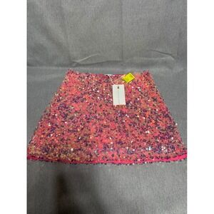 Endless Rose Skirt Womens L Pink Sequin Mini Skirt Party Night Out Shiny Concert